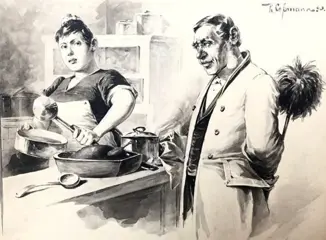 Cossmann, Pock, Kempf-Hartenkampf (XIX-XX) - 6 Zeichnungen