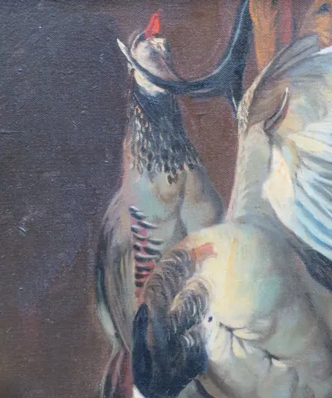 Van Heemskerke (XX) - Jachtstilleven met konijn, eend en patrijs