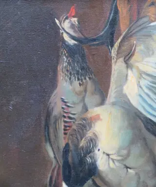 Van Heemskerke (XX) - Jachtstilleven met konijn, eend en patrijs