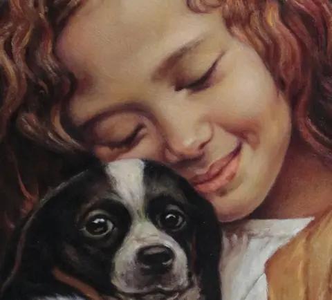 Giovanni Parlato (XXI) - Bambina con cagnolino