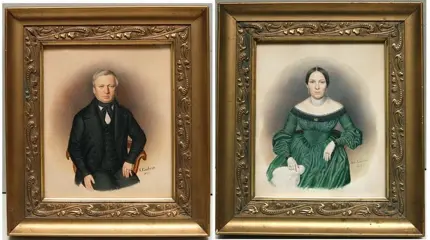 A. Enders (XIX) - Ein Paar aus der Biedermeierzeit