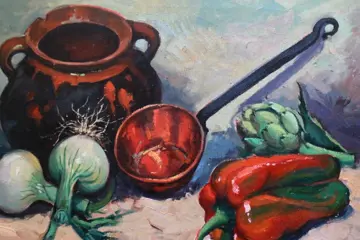 Escuela española (XX) - Bodegón de verduras