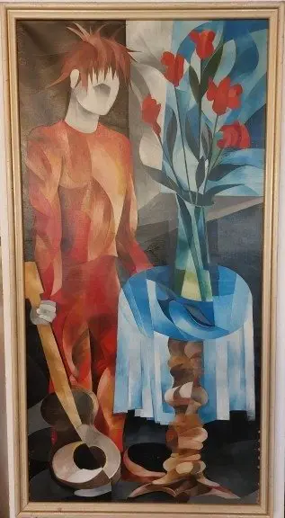 Pitt Cuerlis (1919-2008) - Gitarrist mit Blumenvase