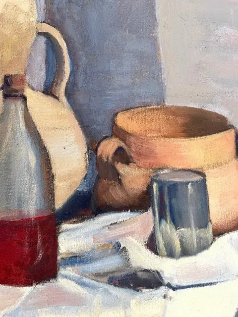 Ecole moderne (XX) - Dans le goût de Paul Cezanne - Hommage à Cézanne (Still life)