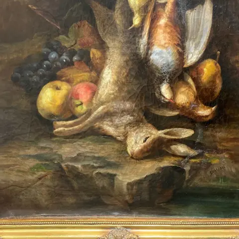 Félix Sureau (act.1860-1870) - Nature morte au gibier et fruits