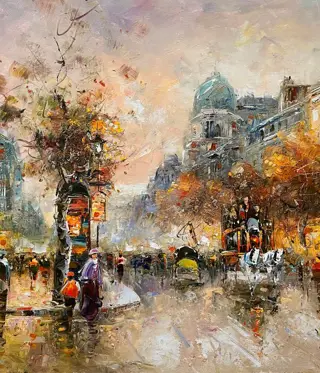 Christof Vevers (1962) - Boulevard des Italiens, Paris - lumières du soir