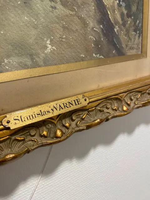 Stanislas Warnie (1879-1958) - Wagen met boomstam in bos