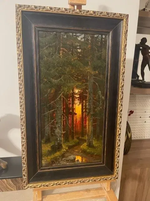 Yuliy Yulevich Klever (1850-1924) - Coucher de soleil en fôret