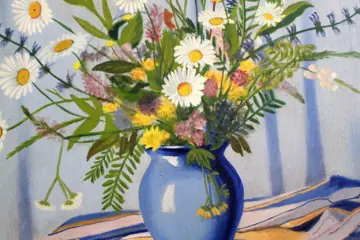 Spanish school (XX) - Vase of daisies