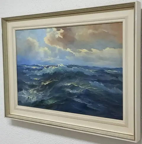 Meeuwis van Buuren (1902-1992) - Zeegezicht met woelig water