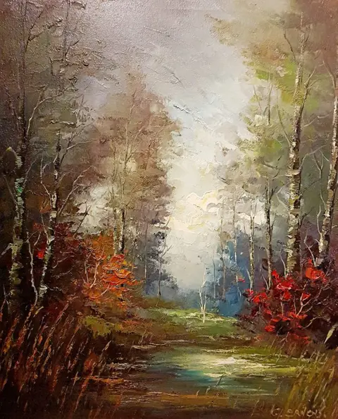 G.J.Ernens (1935-2020) - Plas in het bos