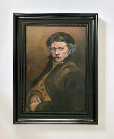 Richard Lukkenaer (1945) - Klassiek portret geïnspireerd op zelfportret van Rembrandt van Rijn