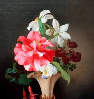 Adele Schuster (XIX) - Flower still life in a porcelain vase