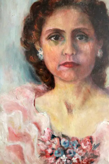 Ecole espagnole (XX) - Femme avec des fleurs