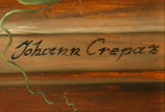 Hans Crepaz (1938) - Stillleben mit Blumen und Schmetterling