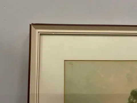 Europese school (XX) - Landschap met man en hut