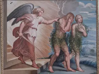 Scuola Italiana (XVIII-XIX) - La cacciata di Adamo ed Eva dal paradiso