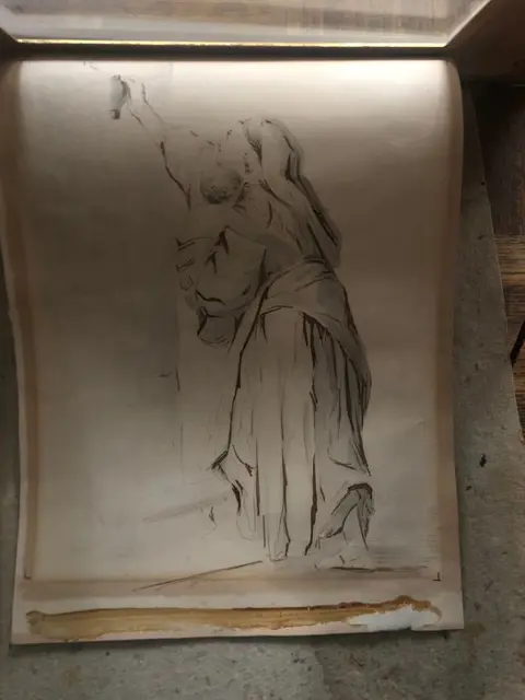 European School XIX century - Femme à l’enfant