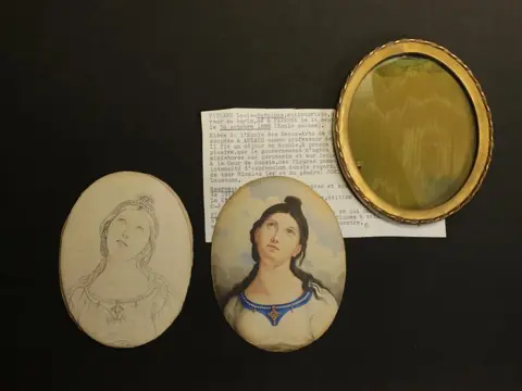 Louis-Rodolphe Piccard (1807-1888) - Miniature Portrait of a Lady with Pearl Necklace