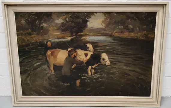 Heinz Theis (1894-1966) - Kühe im Fluss