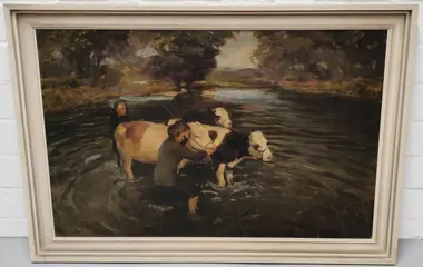 Heinz Theis (1894-1966) - Kühe im Fluss