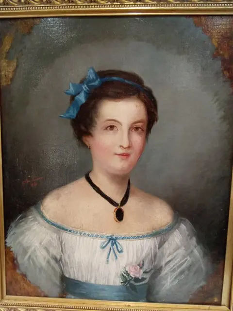 F. De Lange (XIX) - Ritratto di fanciulla