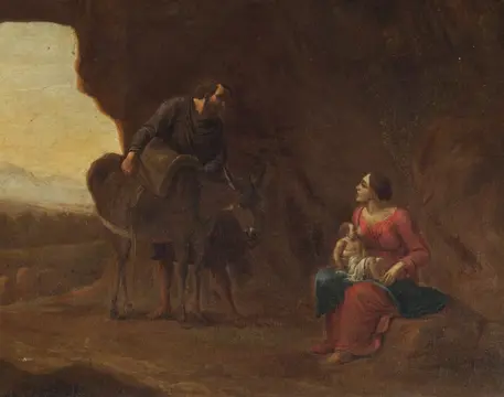 Europäische Schule (XVII) - Rast während der Flucht nach Ägypten