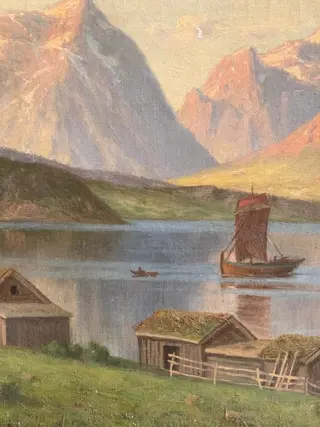 K. Anbert (XX) - Paesaggio montano lacustre