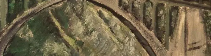 Gerard Schaperkotter (1914-2006) - "Landschap met stad en brug"