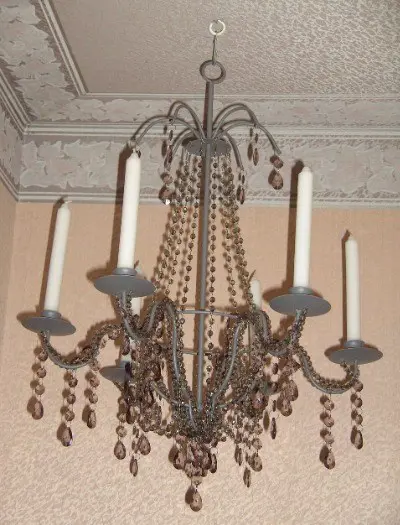 KANDELAAR PLAFOND HANGER GROOT Dia 45 CM GRIJS Nieuw