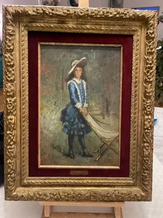 Georges Alfred Bottini (1874-1907) - Jeune fille au chapeau dans le jardin