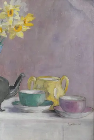 Louis Abel-Truchet (1857-1918) - Still life with flowers, tea time