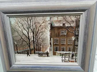Lois Kapr (1921) - Winter in Amsterdam, Achterzijde Lange brugsteeg (2)