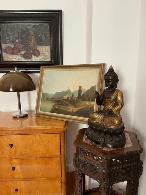 Deutsche Schule (XIX-XX) - Oberwesel am Rhein mit Burg Ruine Schönburg