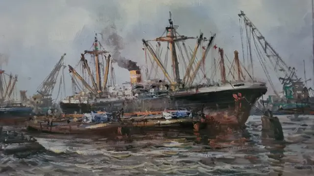 Wim Bos ( 1906 -1974) - Bedrijvigheid in de Haven
