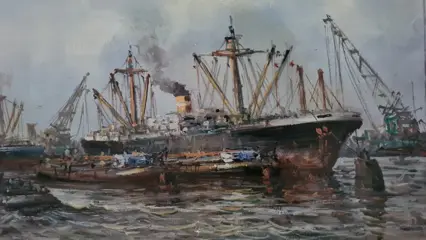 Wim Bos ( 1906 -1974) - Bedrijvigheid in de Haven