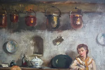 Jan van Haverkamp (XIX-XX) - L'heure du repas - mère et sa fille