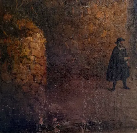 Luigi Viviani (XIX) - Veduta paesaggistica con personaggi