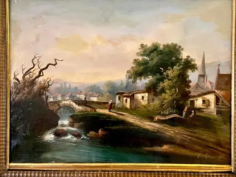 P. Caselli (XIX-XX) - Paesaggio del secondo ottocento (NO RESERVE)