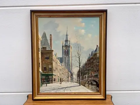J. L. Dispo SR (1890-1964) - Stadsgezicht | Wintergezicht Delft