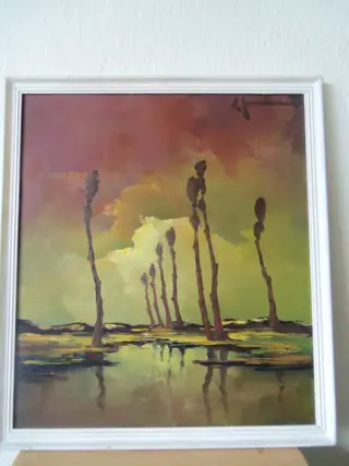 Leo Jordaens (1944-2000) - Populieren langs waterkant