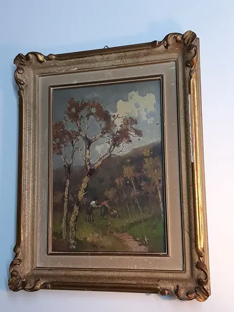 Lorenzo Gignous (1862-1958) - Figure in paesaggio boschivo