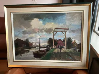 M.L. Middelhoek (1898-1986) - Hollands landschap omgeving Brielle