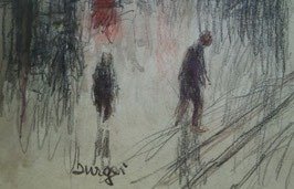 Wim Burger (1913-1999) - Stadsgezicht Amsterdam, Anth. Breestraat