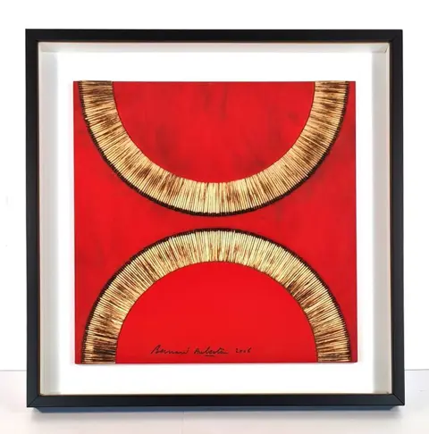 Bernard Aubertin (1934-2015) - Dessin de Feu sur Table Rouge