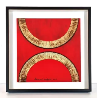 Bernard Aubertin (1934-2015) - Dessin de Feu sur Table Rouge