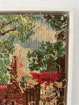 Rob Scholte (1958) - Landschap met huizen, figuren en bomen