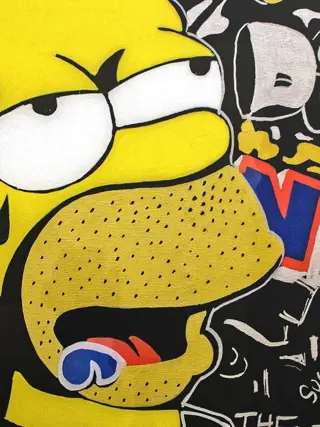 Josh Mahaby (1982) - Angry Lucas + Homer Back to 80's (LOT 2 PRINTS)