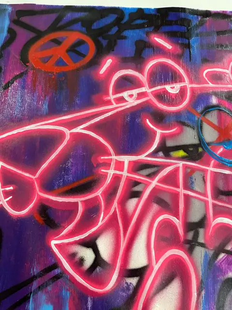 Doped Out M (1988) - Pink Panther - double neon - peace