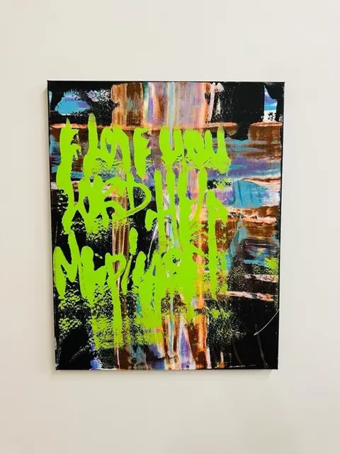 Karl Lagasse (1981) - TABLEAU - I LOVE YOU LORD -Oeuvre exposition Austin Texas USA 2023